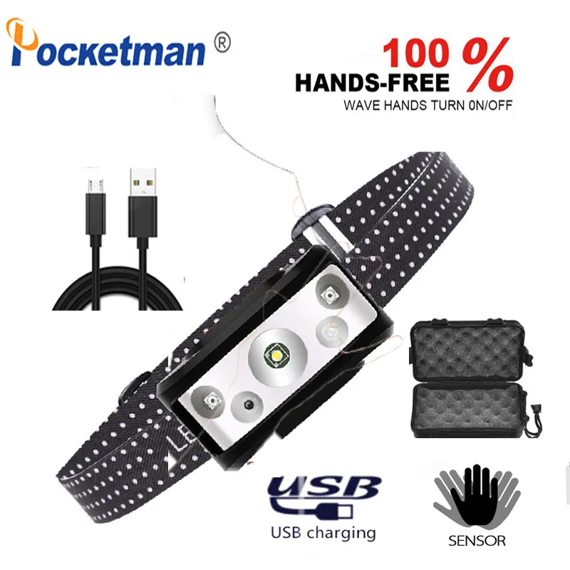 4000 Lumen Power Led Sensor Headlamp USB Rechargeable Waterproof Tactical Torch Long Use 18650 Battery Camping Bright Lamp
4000 Lumen Power Led Sensor Headlamp USB Rechargeable Waterproof Tactical Torch Long Use 18650 Battery Camping Bright Lamp
