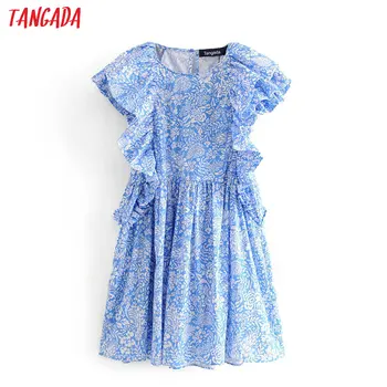 Tangada summer fashion women blue floral print ruffles mini dress short sleeve ladies vintage short dress vestidos 3H257
Tangada summer fashion women blue floral print ruffles mini dress short sleeve ladies vintage short dress vestidos 3H257