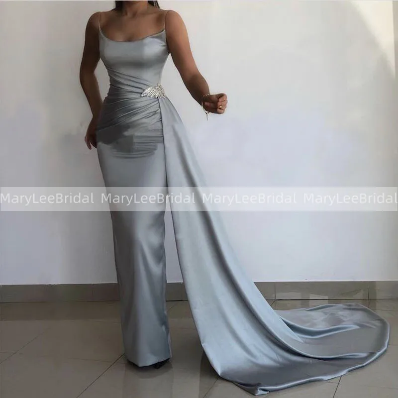Silver Grey Mermaid Evening Dresses With Rhinestons Ribbon Designer Spaghetti Strap Women Long Formal Evening Dress Party Gowns
Silver Grey Mermaid Evening Dresses With Rhinestons Ribbon Designer Spaghetti Strap Women Long Formal Evening Dress Party Gowns