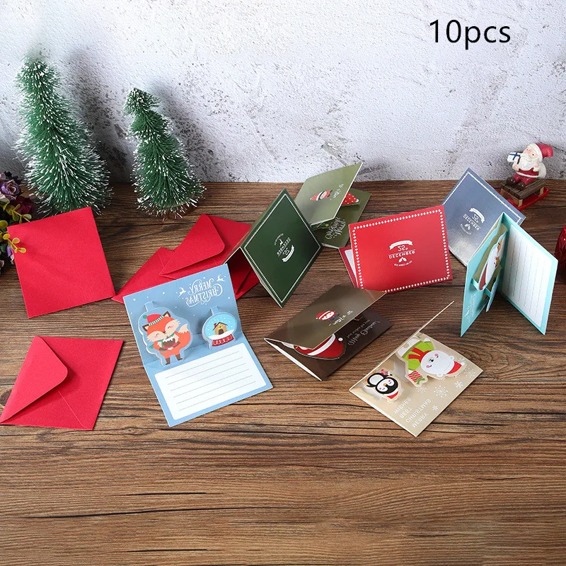 10sets Christmas Three-dimensional Greeting Card New Year Creative 3D Cute Cartoon Message Card Blessing Greeting Card Gift Card
10sets Christmas Three-dimensional Greeting Card New Year Creative 3D Cute Cartoon Message Card Blessing Greeting Card Gift Card