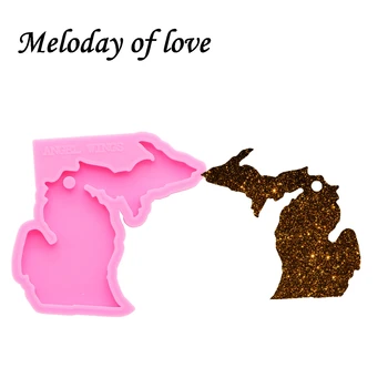 Shiny Michigan tate map molds for keychains DIY epoxy model resin key keychains moulds silicone custom mold DY0217
Shiny Michigan tate map molds for keychains DIY epoxy model resin key keychains moulds silicone custom mold DY0217