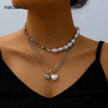 IngeSight.Z 3Pcs/Set Multi Layered Imitation Pearl Rainbow Seed Bead Choker Necklace Collar Love Heart Pendant Necklaces Jewelry
IngeSight.Z 3Pcs/Set Multi Layered Imitation Pearl Rainbow Seed Bead Choker Necklace Collar Love Heart Pendant Necklaces Jewelry