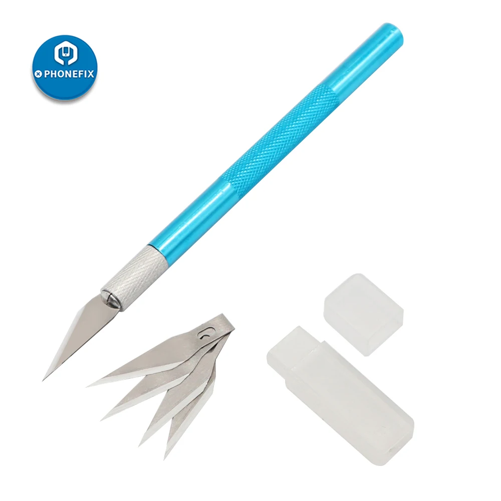 Non-Slip Metal Scalpel Knife Tools Kit Engraving Craft knives Cutter + 5pcs Blades Mobile Phone Laptop PCB Repair Hand Tools
Non-Slip Metal Scalpel Knife Tools Kit Engraving Craft knives Cutter + 5pcs Blades Mobile Phone Laptop PCB Repair Hand Tools