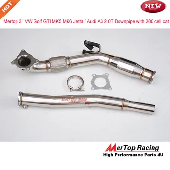MERTOP Racing 3'' Exhaust Turbo Downpipe For MK5 MK6 A3 2.0T downpipe with 200 cell Sport cat 
MERTOP Racing 3'' Exhaust Turbo Downpipe For MK5 MK6 A3 2.0T downpipe with 200 cell Sport cat