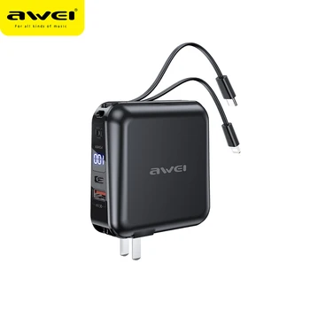 AWEI P48K Power Bank 15000mAh 4 in 1 Multifunction LED Display External Battery Built in 2 Cable Lightning Type C
AWEI P48K Power Bank 15000mAh 4 in 1 Multifunction LED Display External Battery Built in 2 Cable Lightning Type C