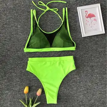 Sexy Triangle Push Up Bikini Splicing Mesh Bikinis Women High Waist Swimwear Tied String Swimsuit Bathing Suit Maillot De Bain
Sexy Triangle Push Up Bikini Splicing Mesh Bikinis Women High Waist Swimwear Tied String Swimsuit Bathing Suit Maillot De Bain