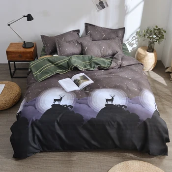 Fashion Brand Coffee Letter Printed Bedding Set Bed Linen Set Include Duvet Cover Bed Sheet Pillowcase Twin Full Queen King Size