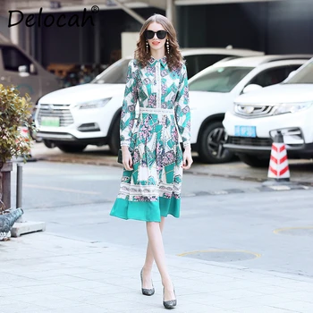 Delocah 2020 Women Spring Summer Dress Runway Fashion Designer Long Sleeve Gorgeous Beading Printed Vintage Slim Pleated Dresses
Delocah 2020 Women Spring Summer Dress Runway Fashion Designer Long Sleeve Gorgeous Beading Printed Vintage Slim Pleated Dresses