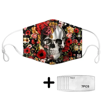 Anti Dust Haze Mouth Cover Masks Beauty Rose Skull Pattern 7Pcs PM2.5 Filter Women Men Germ Non-disposable Reusable Mascarilla
Anti Dust Haze Mouth Cover Masks Beauty Rose Skull Pattern 7Pcs PM2.5 Filter Women Men Germ Non-disposable Reusable Mascarilla