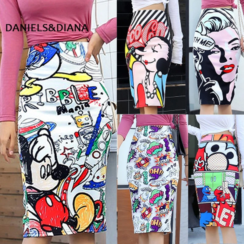 New Women's Pencil Skirt New Cartoon Mouse Print High Waist Slim Skirts Women Young Girl Summer Female Falda 
New Women's Pencil Skirt New Cartoon Mouse Print High Waist Slim Skirts Women Young Girl Summer Female Falda