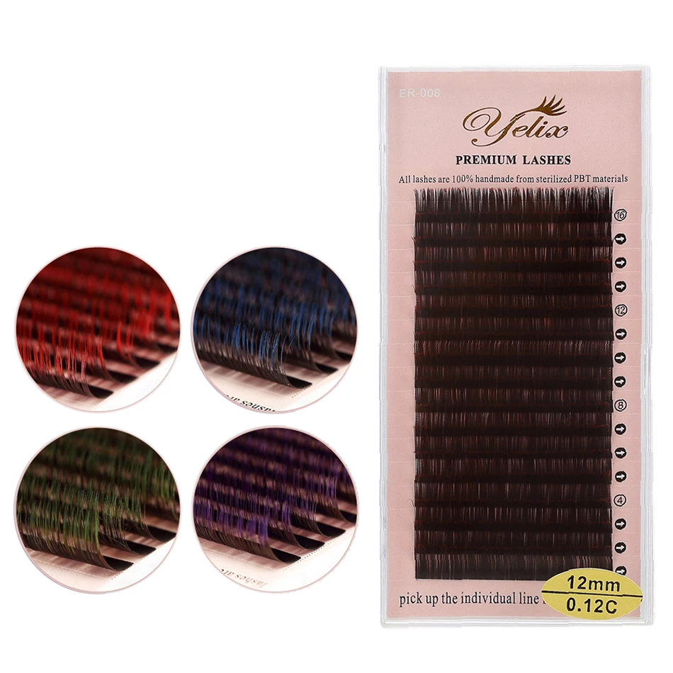 High Quality 16Rows Eyelashes B/C/D Curl 12mm Long False Lashes Rainbow Color Eyelash Individual Lashes Faux Eyelash Extensions
High Quality 16Rows Eyelashes B/C/D Curl 12mm Long False Lashes Rainbow Color Eyelash Individual Lashes Faux Eyelash Extensions