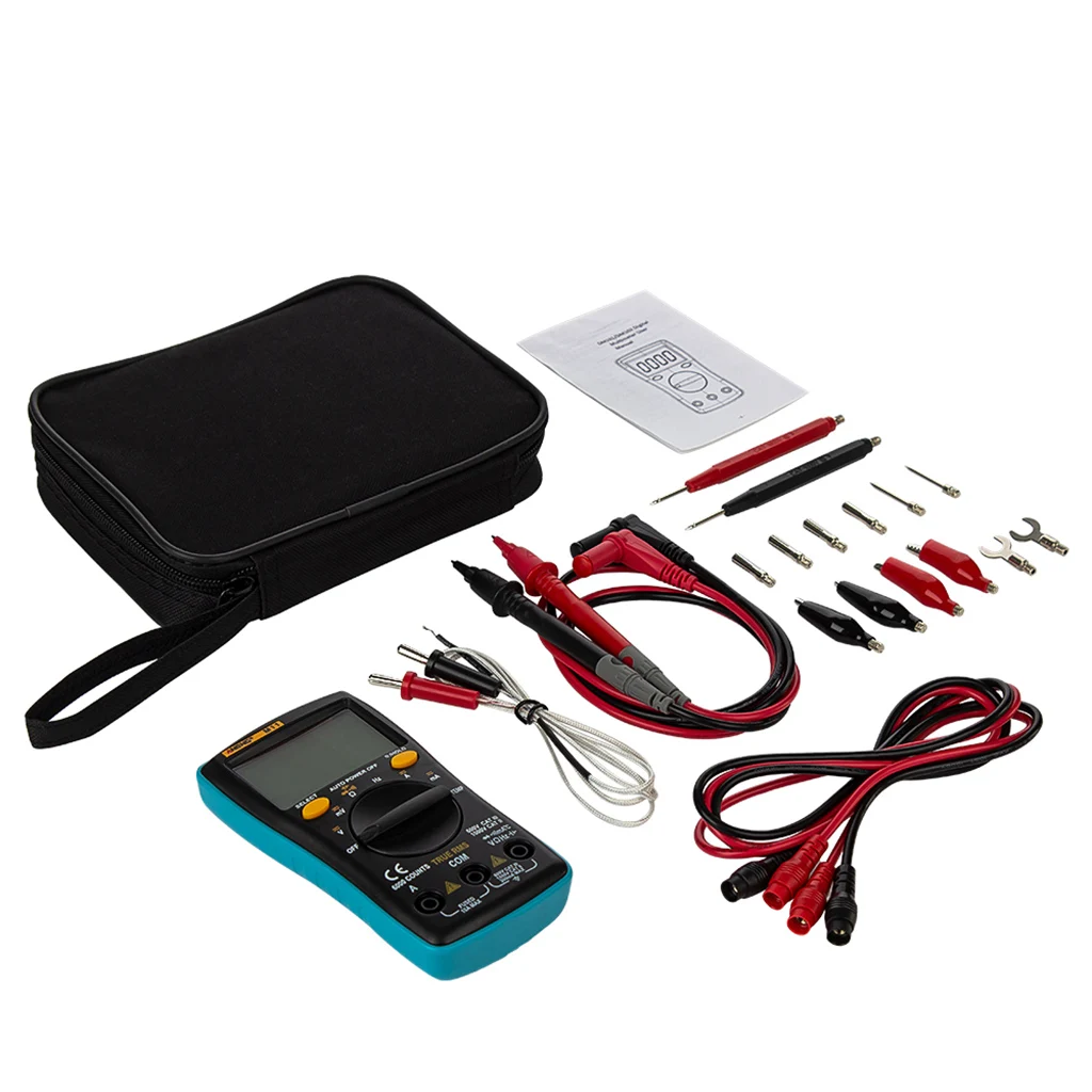 6000 Counts M11 Portable Multimeter Battery-Operated Capacitor True-Ams Digital Voltmeter Multimetro Test With Lead LCD Display
6000 Counts M11 Portable Multimeter Battery-Operated Capacitor True-Ams Digital Voltmeter Multimetro Test With Lead LCD Display