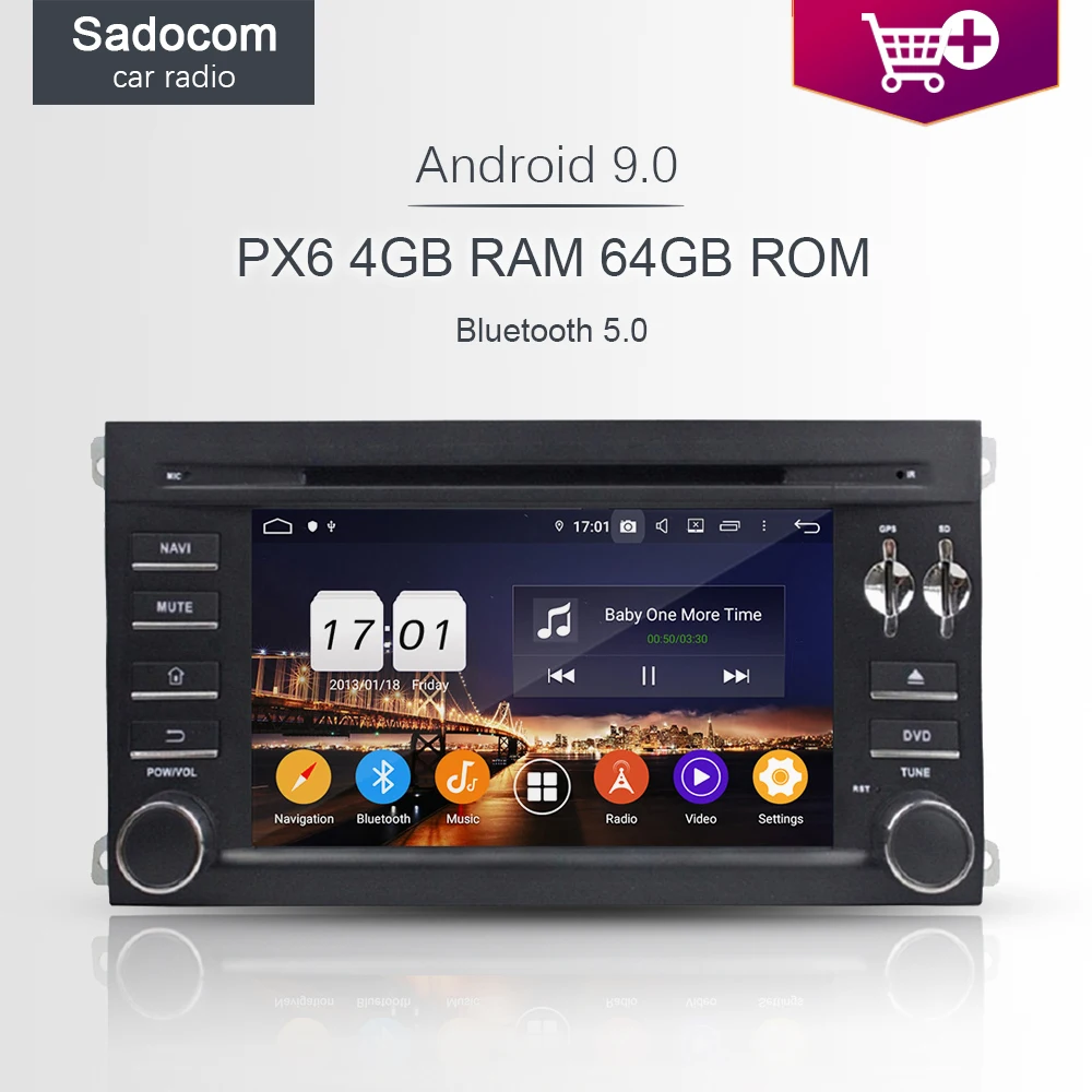 Автомобильный DVD плеер PX6 Android 10 0 Bluetooth 5 4 Гб ОЗУ + 64 ГБ 8 ядер для PORSCHE Cayenne 2006 2010 Wi Fi