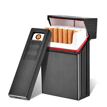 2-in-1 Cigarette Case USB Charging Box Charging Cigarette Windproof Lighter for Smoking Metal Cigarette Case Rechargeable Boxes
2-in-1 Cigarette Case USB Charging Box Charging Cigarette Windproof Lighter for Smoking Metal Cigarette Case Rechargeable Boxes