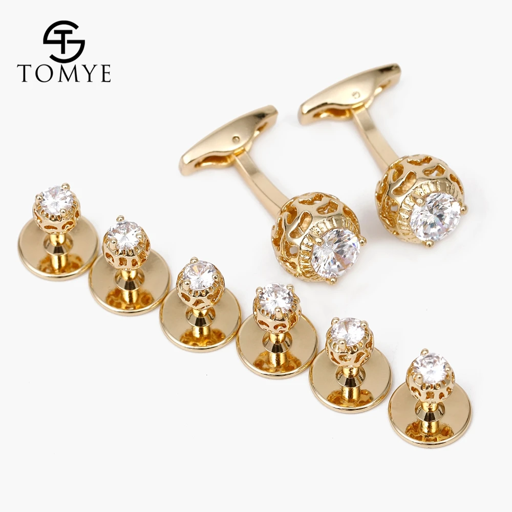 TOMYE Men Cufflinks 8 Pcs Luxury Zircon High Quality Shirt Business Gift Gold Cuff Links Jewelry With Free Box XK19S145
TOMYE Men Cufflinks 8 Pcs Luxury Zircon High Quality Shirt Business Gift Gold Cuff Links Jewelry With Free Box XK19S145