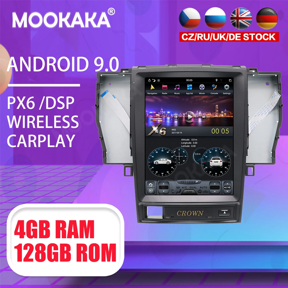 Tesla 10.4" Android 9 PX6 4G 128GB Car Player For Toyota Crown 2012 Car GPS Navi CarPlay Head Unit DSP Stereo
Tesla 10.4" Android 9 PX6 4G 128GB Car Player For Toyota Crown 2012 Car GPS Navi CarPlay Head Unit DSP Stereo