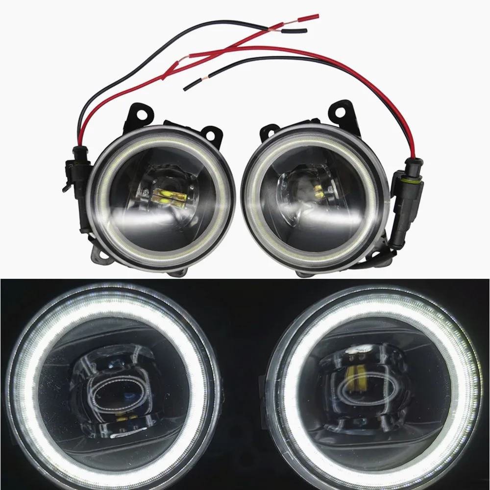 

1 Pair LED Angel Eye Fog Lights Lamp Front Bumper Light For Mitsubishi ASX Outlander 2 3 Triton L200 Pajero IV Grandis Galant