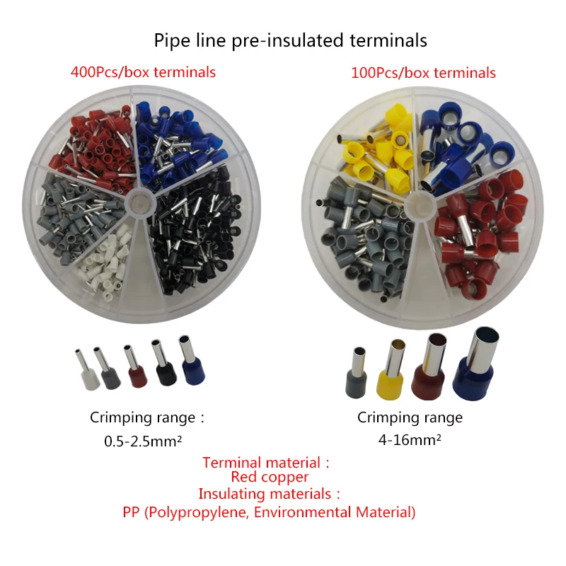 Needle Terminal Box Cold Pressing Needle-shaped Tubular Line Nose Sleeve Tubular Mixed Needle Type 0.5-16mm²
Needle Terminal Box Cold Pressing Needle-shaped Tubular Line Nose Sleeve Tubular Mixed Needle Type 0.5-16mm²