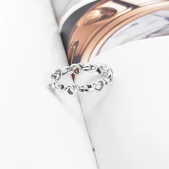 Authentic 925 Sterling Silver Pan Ring New Knot Heart Interwoven Ring For Women Wedding Party Gift Fashion Jewelry
Authentic 925 Sterling Silver Pan Ring New Knot Heart Interwoven Ring For Women Wedding Party Gift Fashion Jewelry