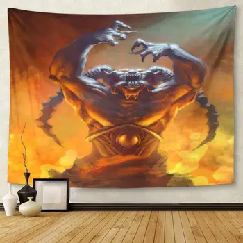 

Digital of Portrait Devil Demon in Hell Horns Tapestry Wall Hanging for Living Room Bedroom Dorm 50x60 inches