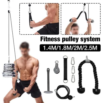 Lifting Arm Biceps Triceps Travel Fitness DIY Pulley Cable Machine Hand Strength Portable Home Gym Ttachment System Steel Silent 
Lifting Arm Biceps Triceps Travel Fitness DIY Pulley Cable Machine Hand Strength Portable Home Gym Ttachment System Steel Silent