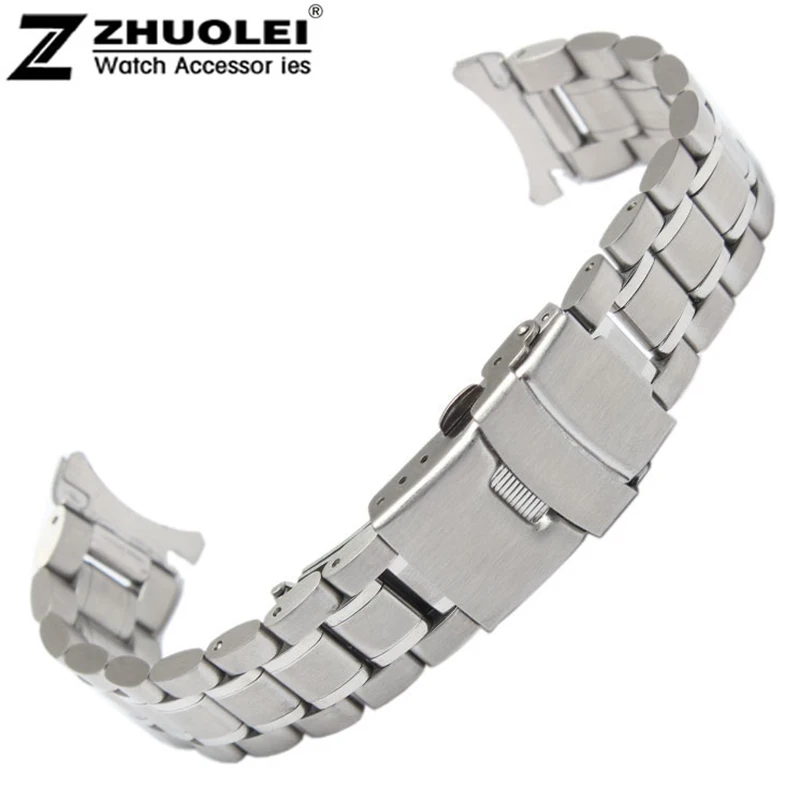 Curved end Stainless Steel watchband For all brand wristband 18mm 20mm 22mm 24mm waterproof men's black silver straps
Curved end Stainless Steel watchband For all brand wristband 18mm 20mm 22mm 24mm waterproof men's black silver straps
