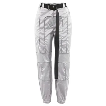 Reflective Long Pants Cargo Trousers Women High Waist Belted Pants Woman Reflective Joggers Women Women Punk Pants Silver HH50KZ
Reflective Long Pants Cargo Trousers Women High Waist Belted Pants Woman Reflective Joggers Women Women Punk Pants Silver HH50KZ