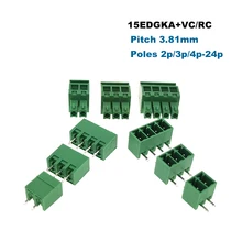 50/30Sets Pluggable PCB Screw Terminal Block Pitch 3.81mm Connector 15EDGKA+VC/RC Male Female Morsettiera 2~10Pin Bornier
50/30Sets Pluggable PCB Screw Terminal Block Pitch 3.81mm Connector 15EDGKA+VC/RC Male Female Morsettiera 2~10Pin Bornier