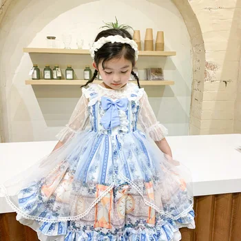 Lovely Girls Lolita Dress Cotton Cartoon Printed Design Korean Style Bow Lace Summer Dress Little Girl Fairy Princess DressZL654
Lovely Girls Lolita Dress Cotton Cartoon Printed Design Korean Style Bow Lace Summer Dress Little Girl Fairy Princess DressZL654