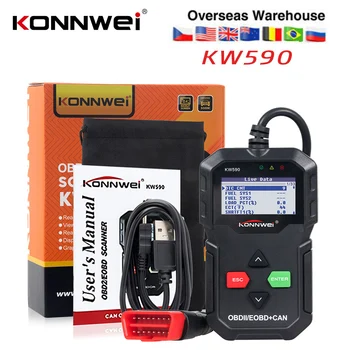 

New OBD2 Auto Code Reader KONNWEI KW590 OBD 2 OBD Auto Scan Car Diagnostic Scanner Multi-languages in Russian Better Than AD310