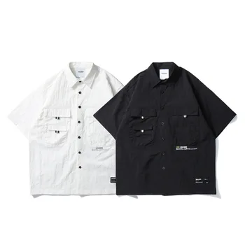 Men's Loose Printed Short-Sleeved Shirt-Pocket Street Hip-Hop Casual Thin Shirt Men's Tooling Short-Sleeved Shirt
Men's Loose Printed Short-Sleeved Shirt-Pocket Street Hip-Hop Casual Thin Shirt Men's Tooling Short-Sleeved Shirt