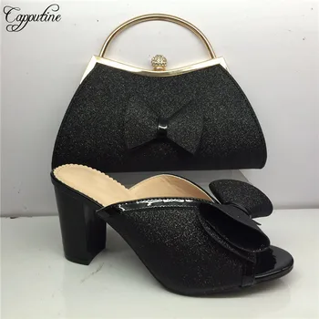 New coming black high heel pump shoes and evening bag set for party GY42, heel height 8cm
New coming black high heel pump shoes and evening bag set for party GY42, heel height 8cm
