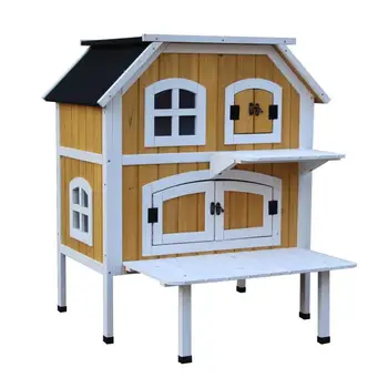 2-Story Kennel Wooden Raised Elevated Cat Cottage Pet House Indoor Outdoor
2-Story Kennel Wooden Raised Elevated Cat Cottage Pet House Indoor Outdoor