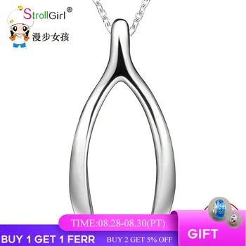 StrollGIRL 925 Sterling Silver Chain Pendant Necklace Fashion Jewelry Lucky Wish Bone Necklaces & Pendants For Women 2018 
StrollGIRL 925 Sterling Silver Chain Pendant Necklace Fashion Jewelry Lucky Wish Bone Necklaces & Pendants For Women 2018