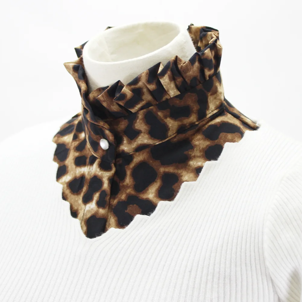 Women Chiffon Ruffles Stand Fake Collars Laopard Print Blouse Sweater Decorative Female Detachable Collar Necklace False Collar
Women Chiffon Ruffles Stand Fake Collars Laopard Print Blouse Sweater Decorative Female Detachable Collar Necklace False Collar