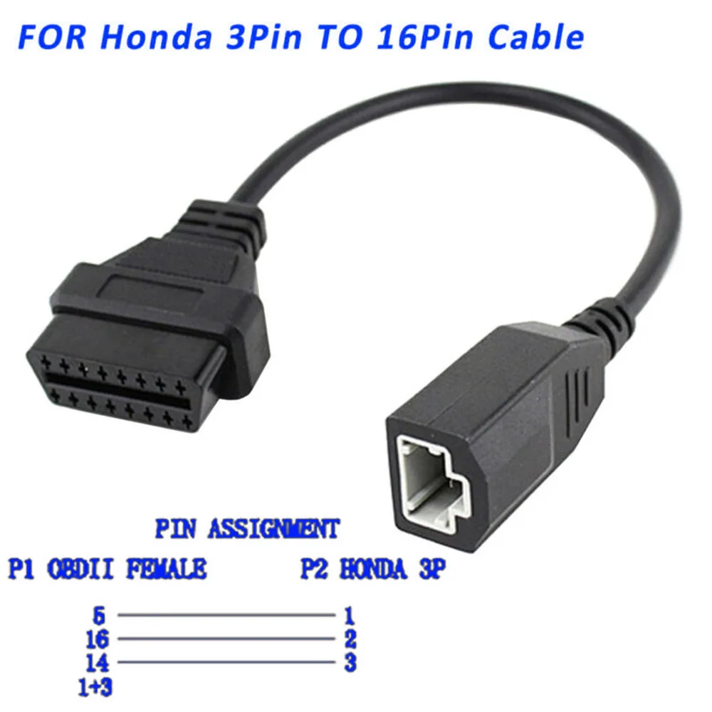 1pc Car Adapter Cable OBD Female Connection Line OBD2 16Pin Adapter For Honda 3 Pin Diagnostic Cable high quality
1pc Car Adapter Cable OBD Female Connection Line OBD2 16Pin Adapter For Honda 3 Pin Diagnostic Cable high quality