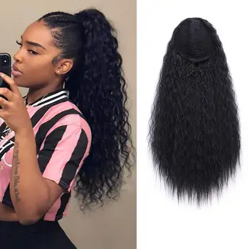 22 Inch Long Curly Wavy Ponytail Extension Synthetic Curly Ponytail Clip in Drawstring Ponytail Extensions for Women Drawstring
22 Inch Long Curly Wavy Ponytail Extension Synthetic Curly Ponytail Clip in Drawstring Ponytail Extensions for Women Drawstring