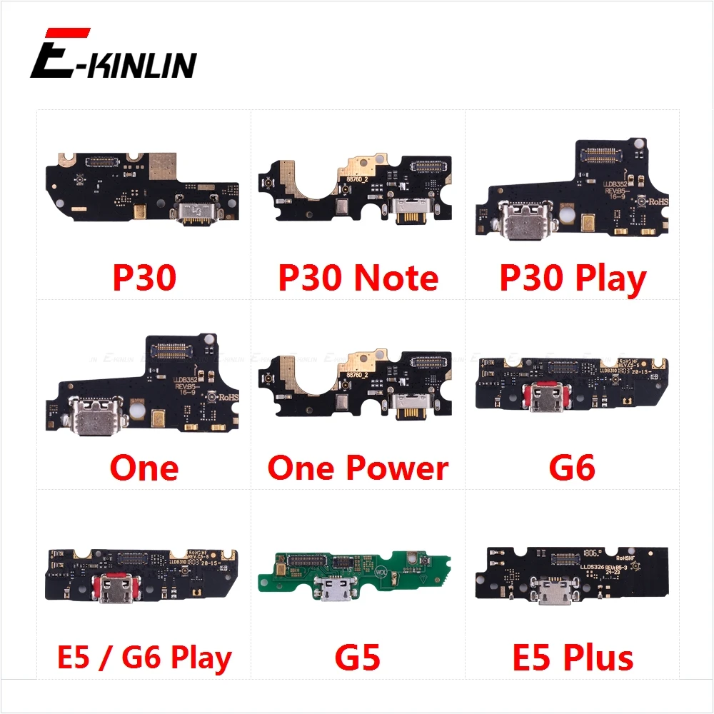 

USB Charging Port Dock Plug Connector Charger Board With Mic Flex Cable For Motorola Moto P30 Note One Power G6 Play G5 E5 Plus