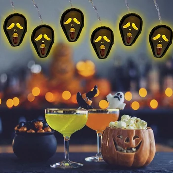 Halloween String Light Battery Powered LED Skull Haunted House Decorative Lamp Halloween Decoration String Light 
Halloween String Light Battery Powered LED Skull Haunted House Decorative Lamp Halloween Decoration String Light