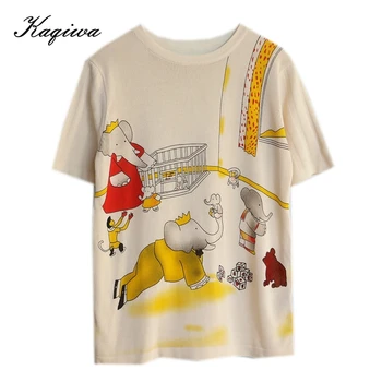 2020 summer women new contrast cartoon elephant children's funny animal pattern T-shirt short sleeve T-shirt B-132
2020 summer women new contrast cartoon elephant children's funny animal pattern T-shirt short sleeve T-shirt B-132