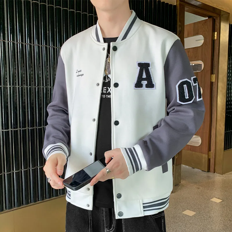 Jackets High Street Hip Hop Baseball Uniforms Street Casual Coat Loose Stitching Mens Fashion Matching Outfits Womens Korean
Jackets High Street Hip Hop Baseball Uniforms Street Casual Coat Loose Stitching Mens Fashion Matching Outfits Womens Korean
