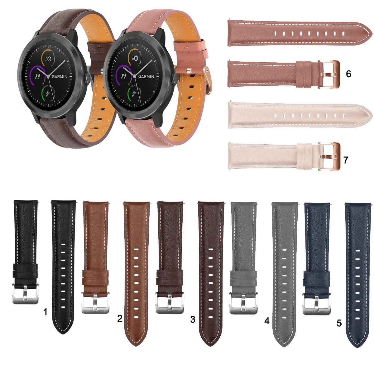 20mm 22mm Fashion Leather Watch Band Strap for Garmin Vivoactive 3 Music for Venu Sq Replacement Wrist strap Elegant Bracele
20mm 22mm Fashion Leather Watch Band Strap for Garmin Vivoactive 3 Music for Venu Sq Replacement Wrist strap Elegant Bracele
