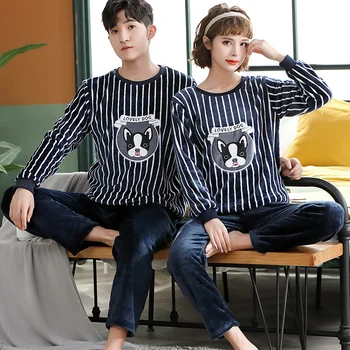 2020 Woman Man Antter Winter Flannel Coral couple pyjamas autumn/winter long sleeve less plush home suit thickened
2020 Woman Man Antter Winter Flannel Coral couple pyjamas autumn/winter long sleeve less plush home suit thickened