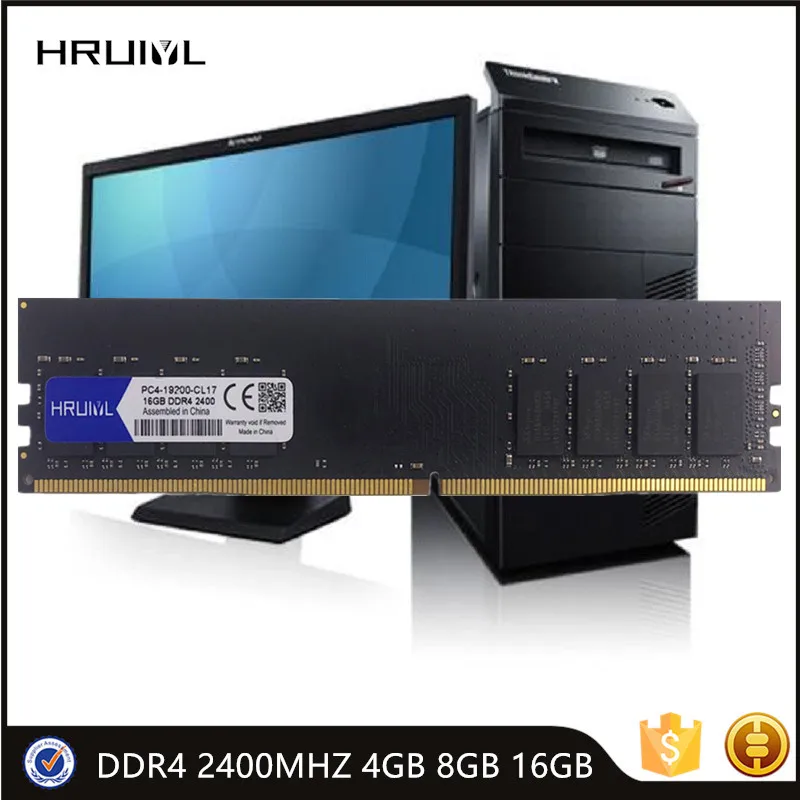 

HRUIYL PC Ram DDR4 2400Mhz 4GB 8GB 16GB 288-Pin 1.2V PC4-19200 Long-Dimm Sodimm Desktop Memory Upgrade High Performance Rams New