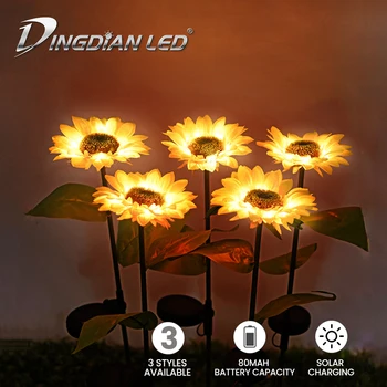 

Solar LED Flower Lamp Solar Powered Waterproof Night Lights Emergency Garden Decoration Holiday Lightings Rose, Lily,Sunflower