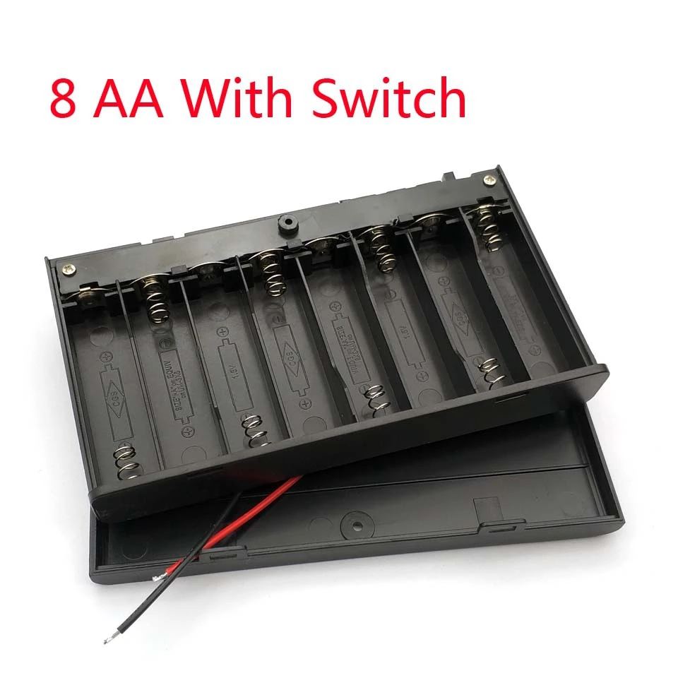 Чехол для батарей AA 12 в 8 пластиковый чехол 1 5 В переключатель вкл/выкл с крышкой