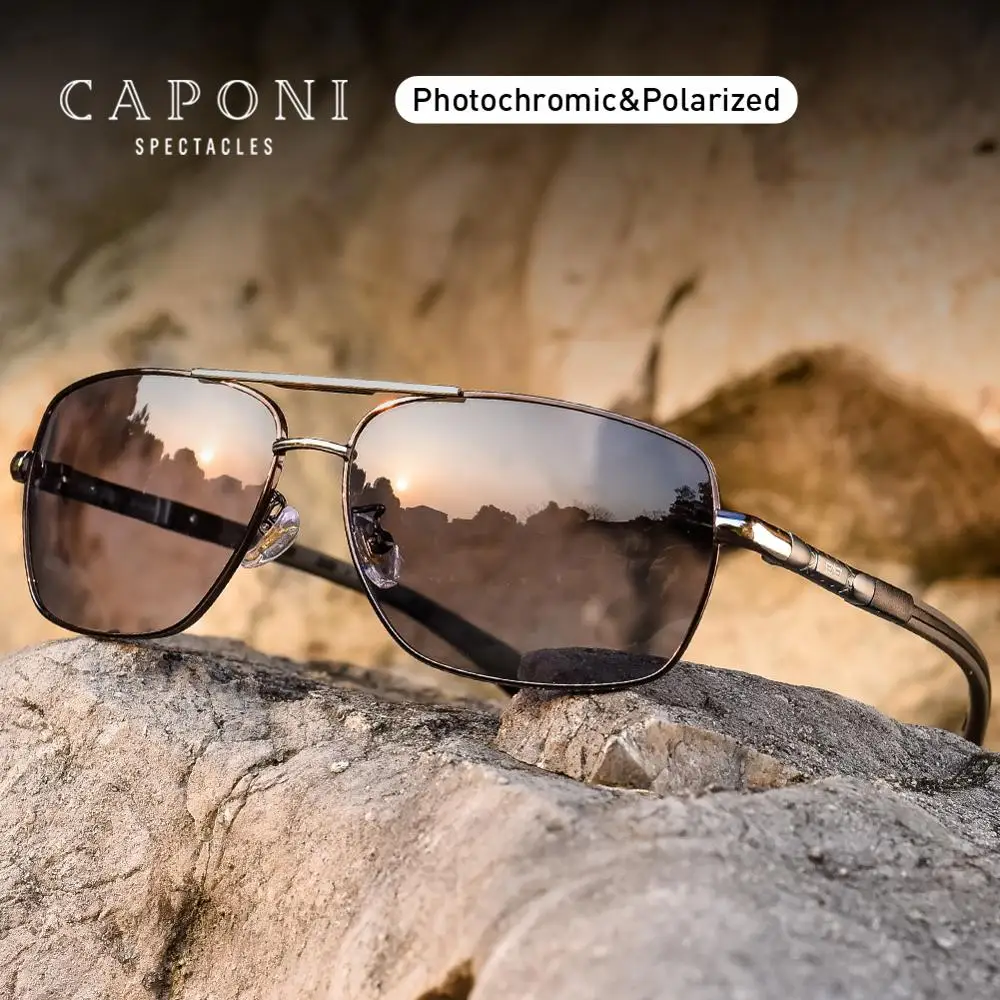 CAPONI Photochromic Men Sunglasses Polarized Classic Brand Fishing Eye Glasses Square Driving Sun Glasses Male For Hiking CP8724
CAPONI Photochromic Men Sunglasses Polarized Classic Brand Fishing Eye Glasses Square Driving Sun Glasses Male For Hiking CP8724