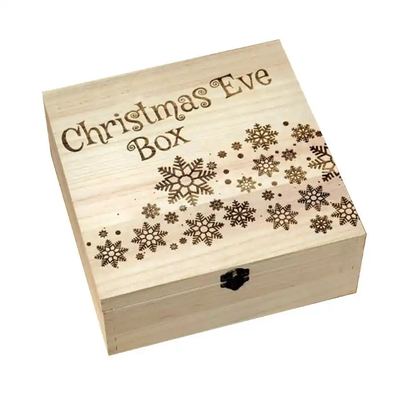 christmas eve box wooden engraving gift xmas childrens gift