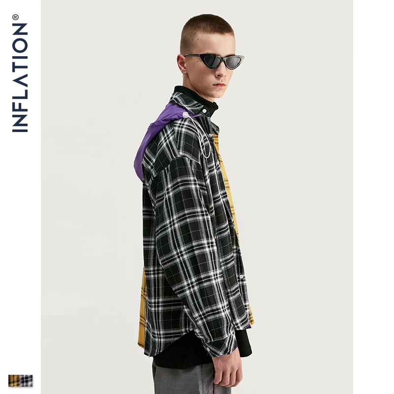 2019 Autumn Fashion Loose-Fit Check Shirt For Men Oversized Hooded Shirt In Black Yellow Autumn Flannel Plaid Hooded Shirt
2019 Autumn Fashion Loose-Fit Check Shirt For Men Oversized Hooded Shirt In Black Yellow Autumn Flannel Plaid Hooded Shirt