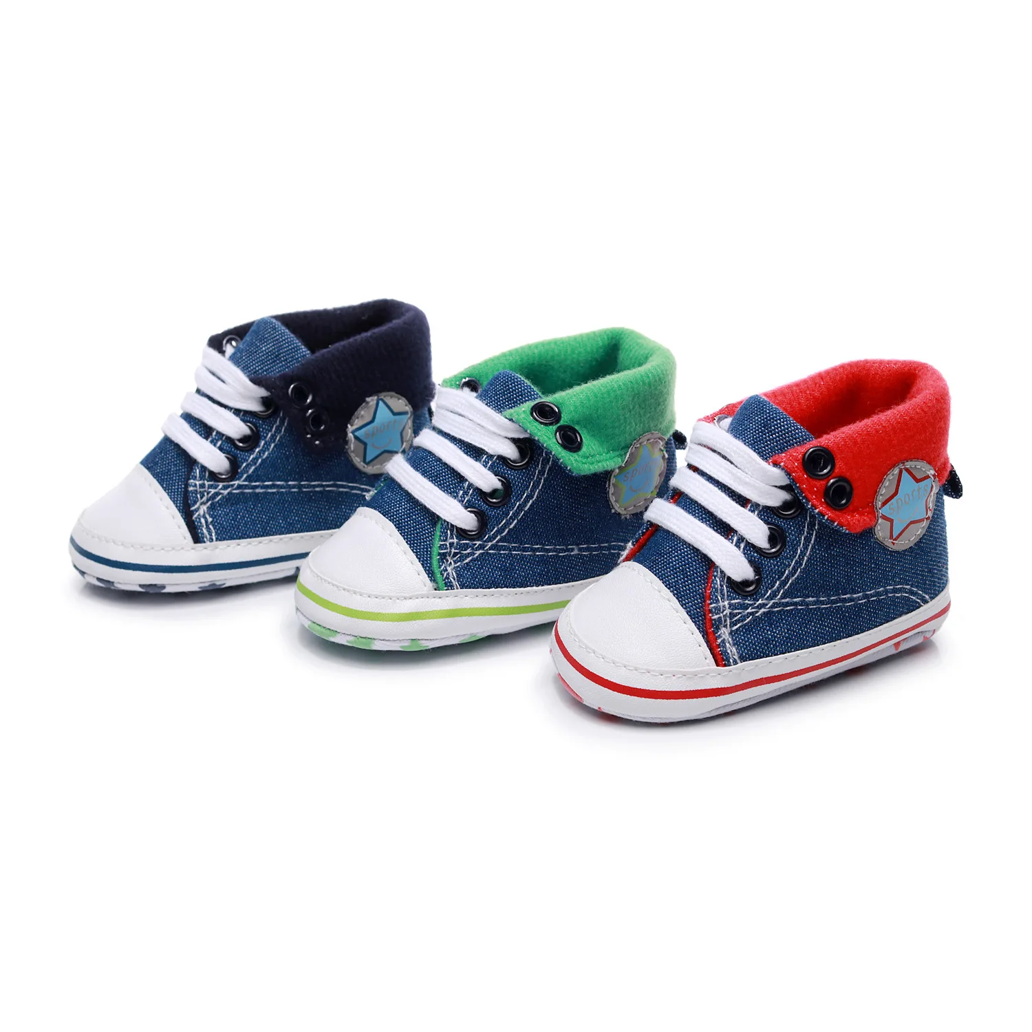 

Newborn Baby Shoes Infant first walkers Tollder Canvas Shoes Lace-up Baby Girls Sneaker Prewalker 0-18M